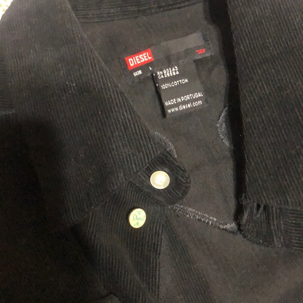 Men’s black cord long sleeve Diesel shirt